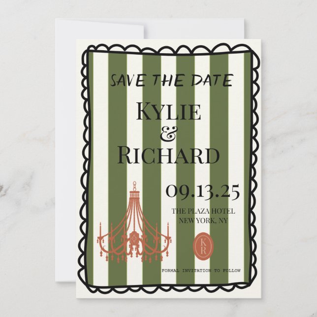 Whimsical Bubble Border Save The Date Invitation (Front)