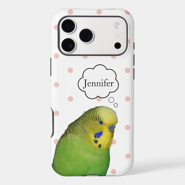 Whimsical Budgie Cute Parakeet iPhone / iPad case (Back)