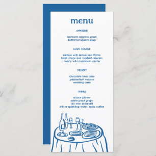 Whimsical Buffet Table Doodle Sketch Modern CUSTOM Menu