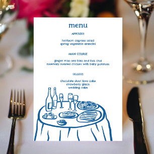 Whimsical Buffet Table Doodle Sketch Modern CUSTOM Menu