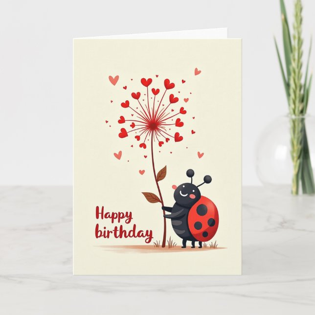 Whimsical Bug Birthday Card (Front)