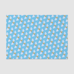 Whimsical bumble bee blue white tissue paper