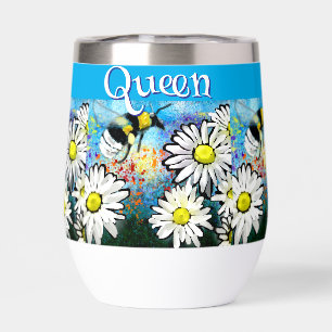 Whimsical Bumble Bee in Daisies Personalized