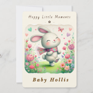 Whimsical Bunny Baby Shower Invitation Soft Floral