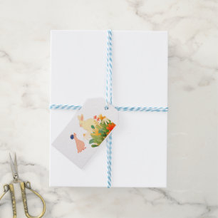Whimsical Bunny & Bird in Bloom – Cute Spring Fore Gift Tags