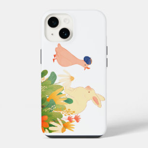 Whimsical Bunny & Bird in Bloom – Cute Spring Fore iPhone 14 Case