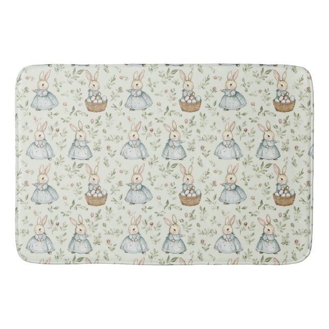 Whimsical Bunny Bliss Easter  Bath Mat (Front)