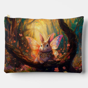 Whimsical bunny in an enchanted forest accessory pouch