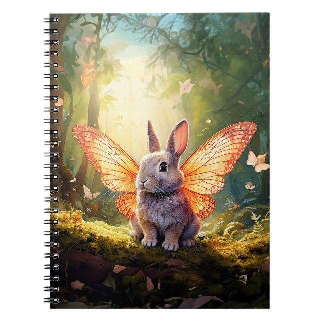 Whimsical bunny in an enchanted forest notebook (Front)