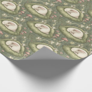 Whimsical bunny Japanese illustration style Wrapping Paper