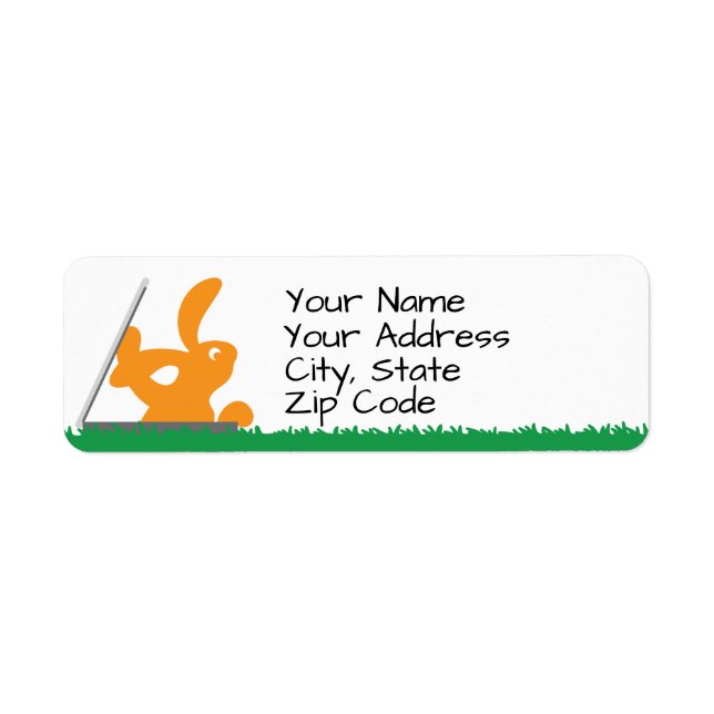 Whimsical Bunny Rabbit Return Address Label (Front)