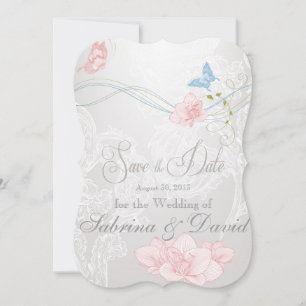 Whimsical Butterflies and Lace Save the Date