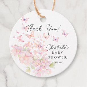 Whimsical Butterflies Baby Shower Favour Tags