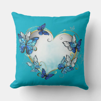 Whimsical Butterflies Heart Pillow