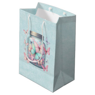 Whimsical Butterflies in a Jar Medium Gift Bag