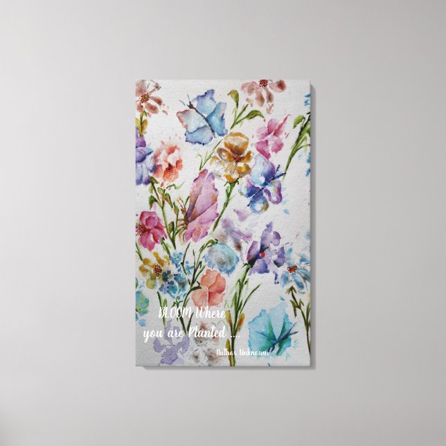 Whimsical Butterflies in Watercolors Canvas Print (Front)