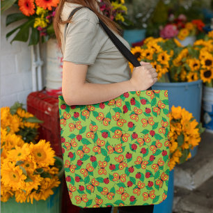 Whimsical Butterfly and Ladybug Garden Crossbody Bag