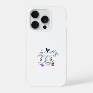 Whimsical Butterfly Be Kind Quote Aesthetic Slim iPhone 15 Pro Case