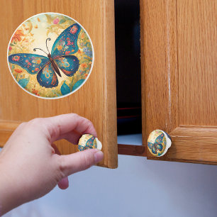 Whimsical Butterfly  Ceramic Knob
