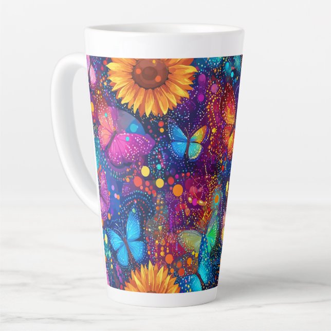 Whimsical Butterfly Dream Latte Mug (Angle gauche)