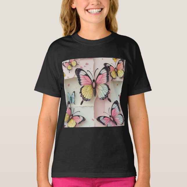 ✨ Whimsical Butterfly Dreams – Cartoon-Style Tee (Front)