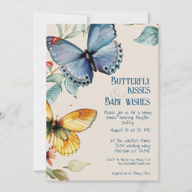 Whimsical Butterfly Fairytale Baby Shower Invitation (Front)