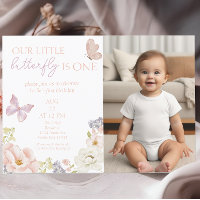 Whimsical Butterfly Garden First Birthday Photo