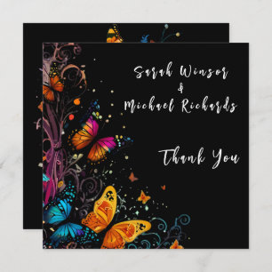Whimsical Butterfly Garden Flat Thank You Card