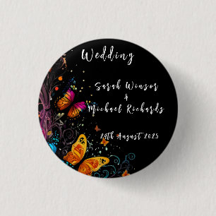 Whimsical Butterfly Garden Postcard 1 Inch Round Button