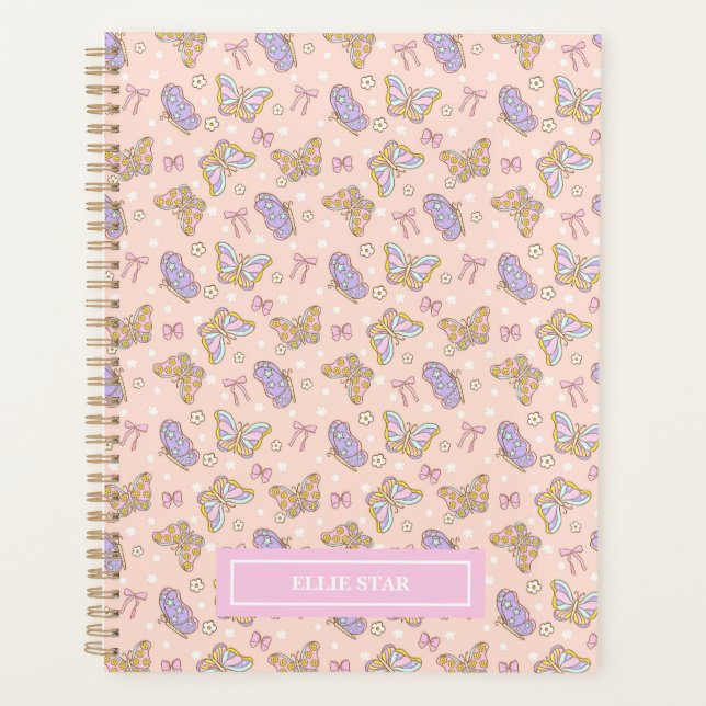 Whimsical Butterfly Girl Personalized Planner (Front)