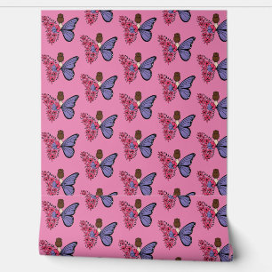 Whimsical Butterfly Girl Wallpaper Floral Fairy