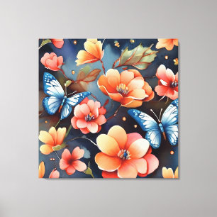 Whimsical Butterfly Illustration Unique  Canvas Print