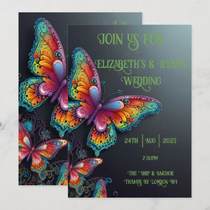 Whimsical Butterfly Romance Wedding Invitation