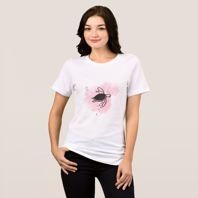 Whimsical Butterfly Splash - Artistic Tri-Blend Shirt (Front Full)