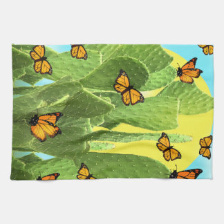 Whimsical Cactus And Butterflies Kitchen Towel