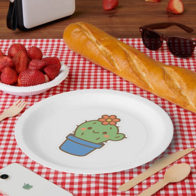 Whimsical Cactus Paper Plate (Picnic)