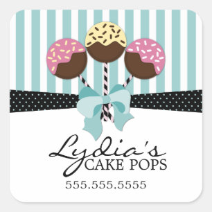 Whimsical Cake Pops Bakery Box Seals