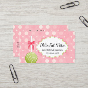 Whimsical Cake Pops Baking Business Card