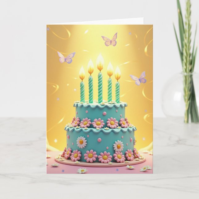 Whimsical Cake Wish Card (Front)