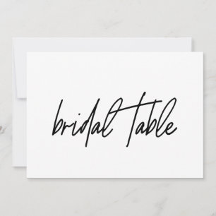 Whimsical Calligraphy Bridal Table Wedding Sign Thank You Card