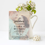 Whimsical Calligraphy Faded Photo Wedding Program<br><div class="desc">These whimsical calligraphy faded photo wedding program fans are perfect for a modern wedding. The design features elegant yet rustic typography with two of your photos, one on the front and one on the back. Include the name of the bride and groom, the wedding date and location, thank you message,...</div>