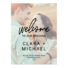 Whimsical Calligraphy Faded Photo Welcome Wedding