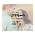 Whimsical Calligraphy Faded Photo Welcome Wedding