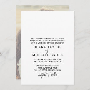 Whimsical Calligraphy   Photo Back Formal Wedding Invitation