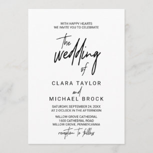 Whimsical Calligraphy The Wedding Of Invitation