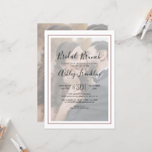Whimsical Calligraphy Vellum Photo Bridal Shower Invitation