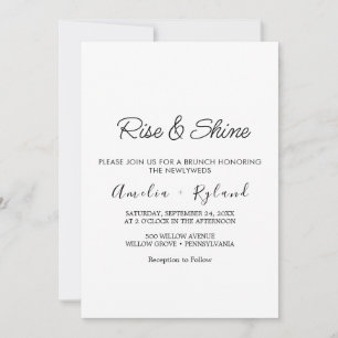Whimsical Calligraphy Wedding Brunch Invitation