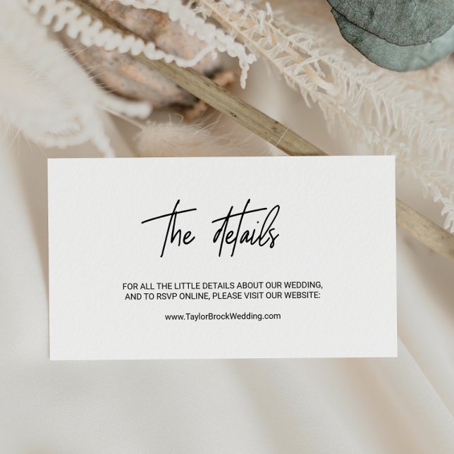 Whimsical Calligraphy Wedding Online Details Enclosure Card (Creator Uploaded)