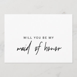 Whimsical Calligraphy Will You Be My Maid Of Honou Invitation
