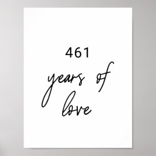Whimsical Calligraphy Years of Love Wedding Sign